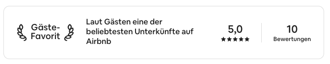 rbnb-top-bewertung Screenshot 10x 5 Sterne Bewertung - eine der beliebtesten Unterkünfte auf Airbnb